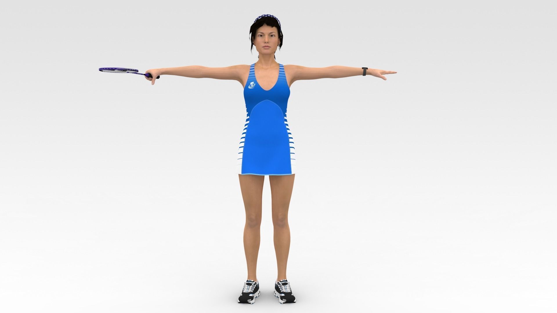 Badminton Player 3D model_7