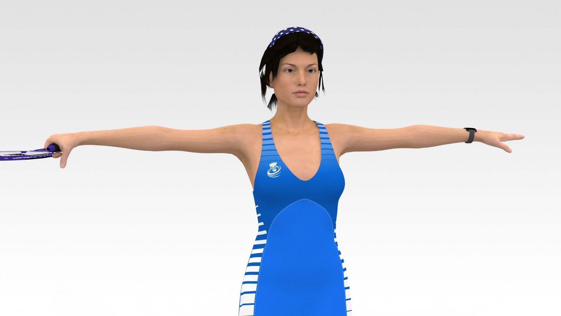Badminton Player 3D model_1