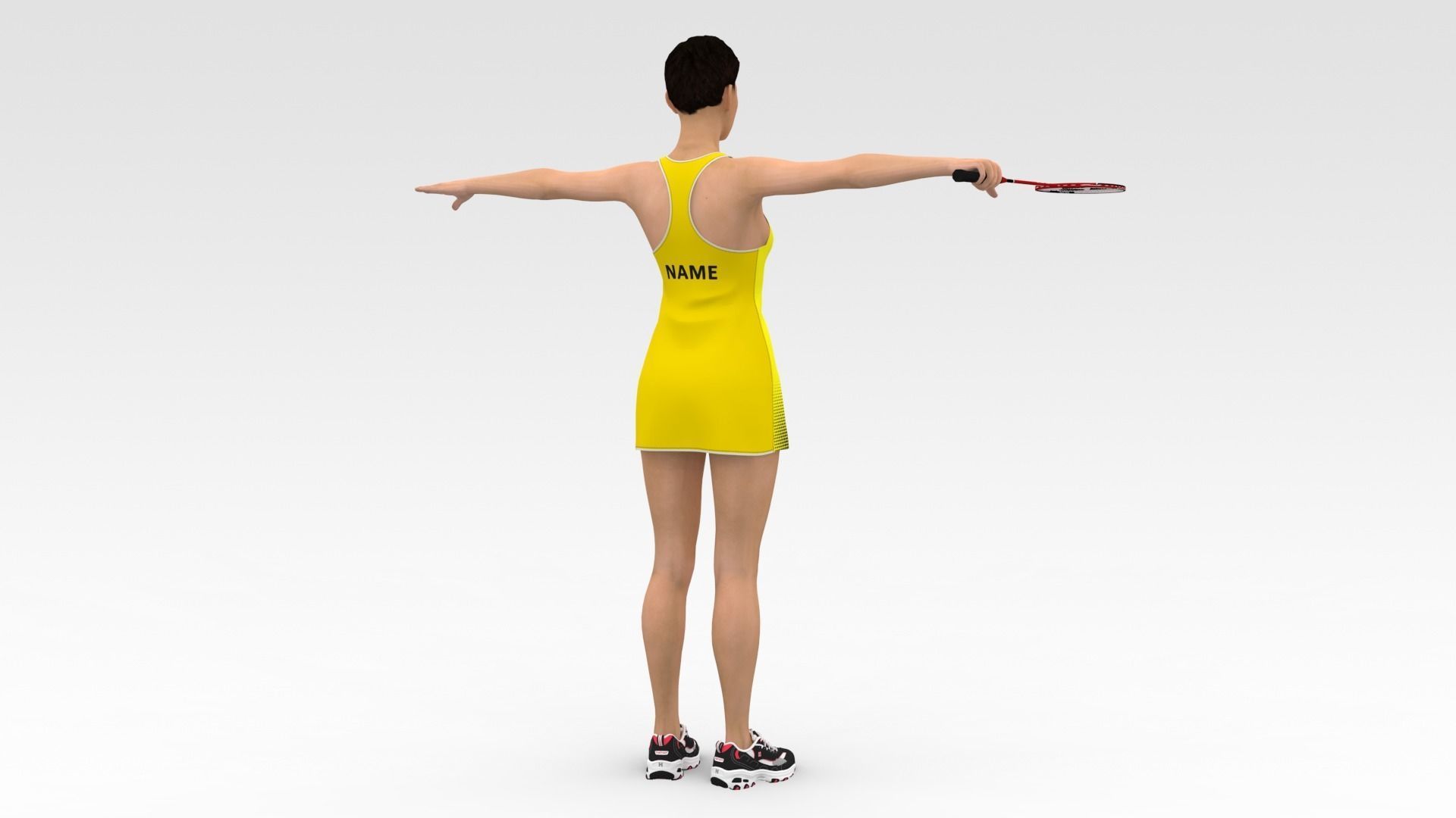 Badminton Player  3D model_5