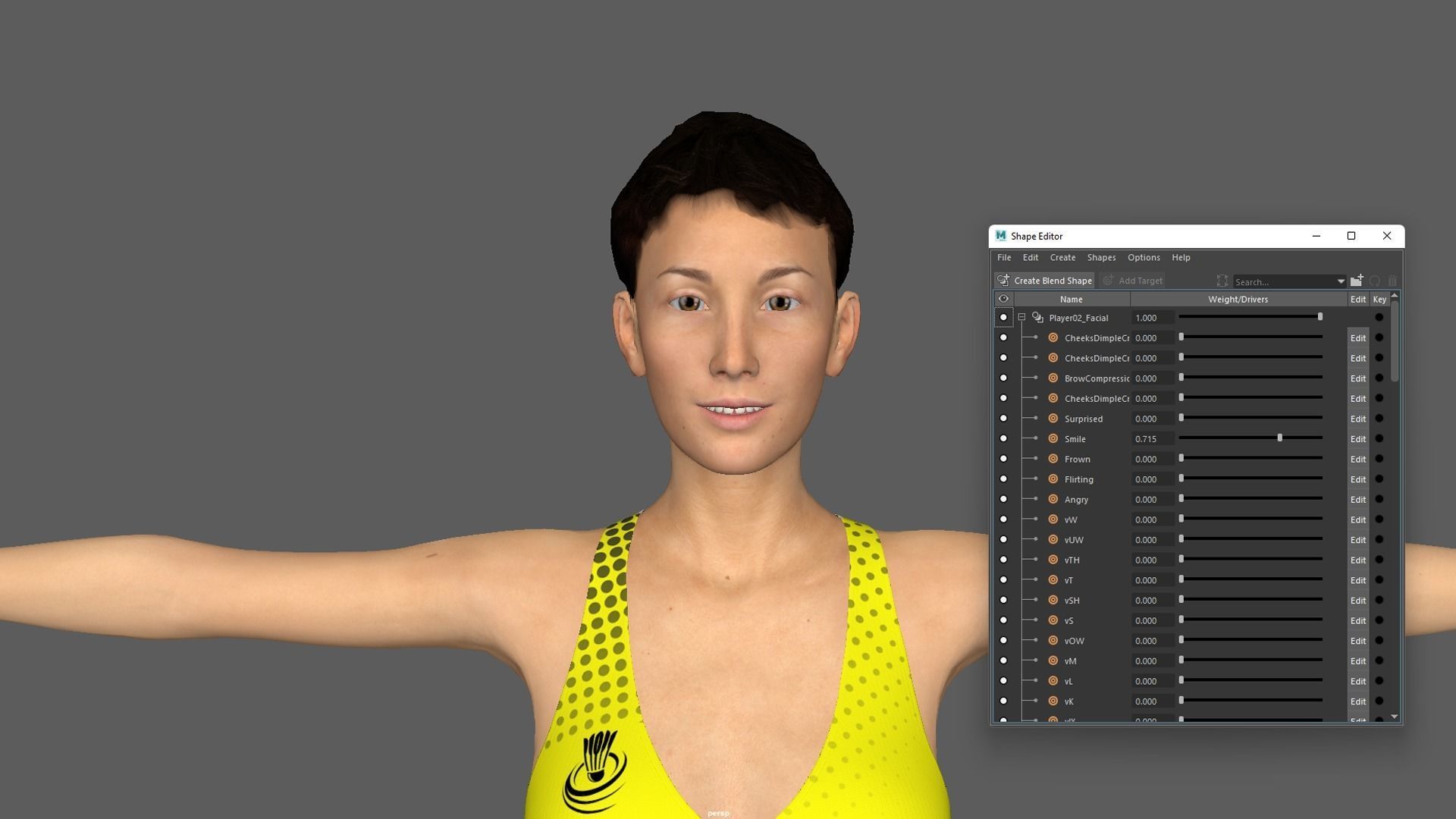 Badminton Player  3D model_8
