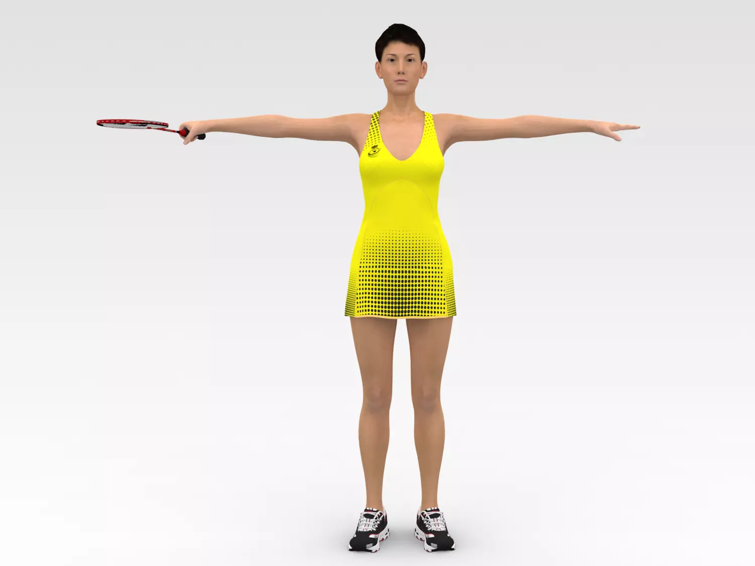 Badminton Player  3D model_0