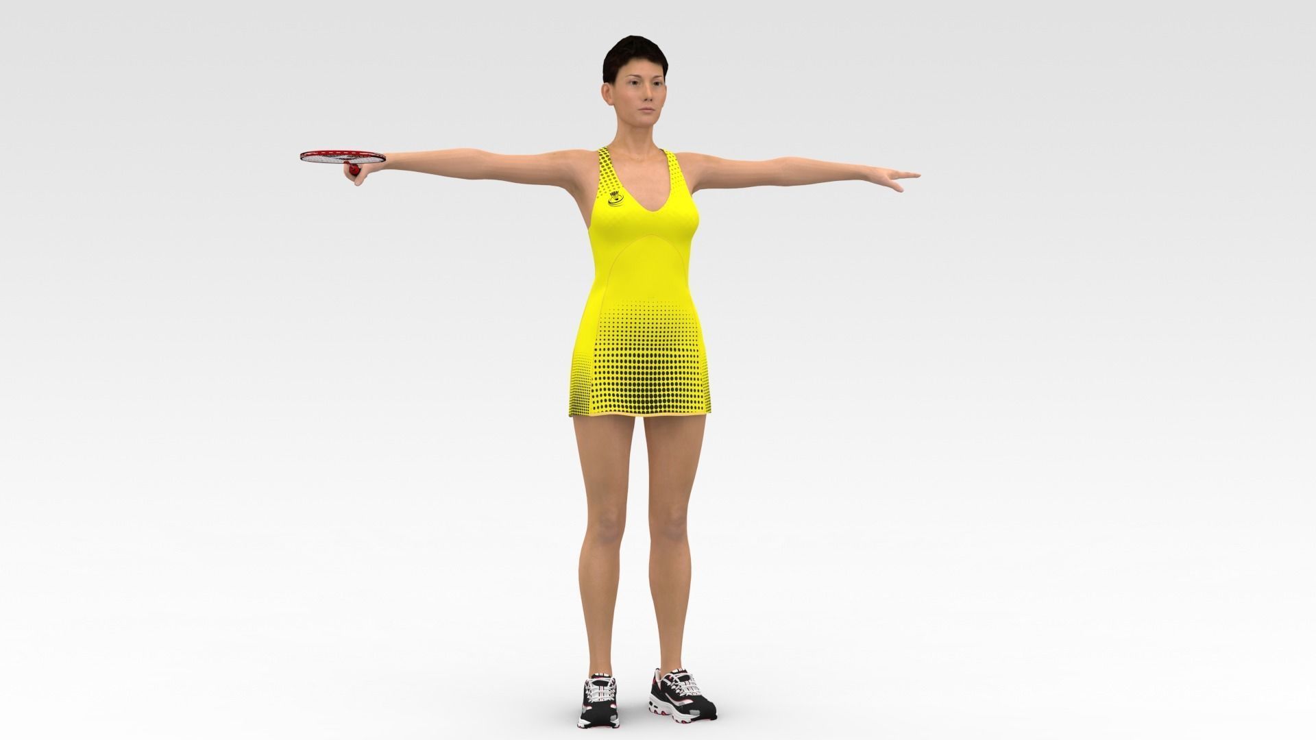 Badminton Player  3D model_2