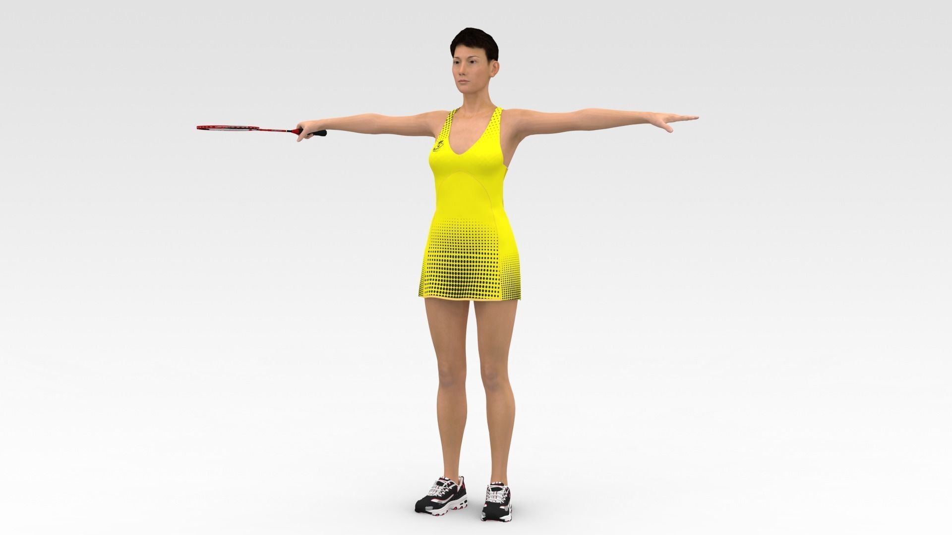 Badminton Player  3D model_3