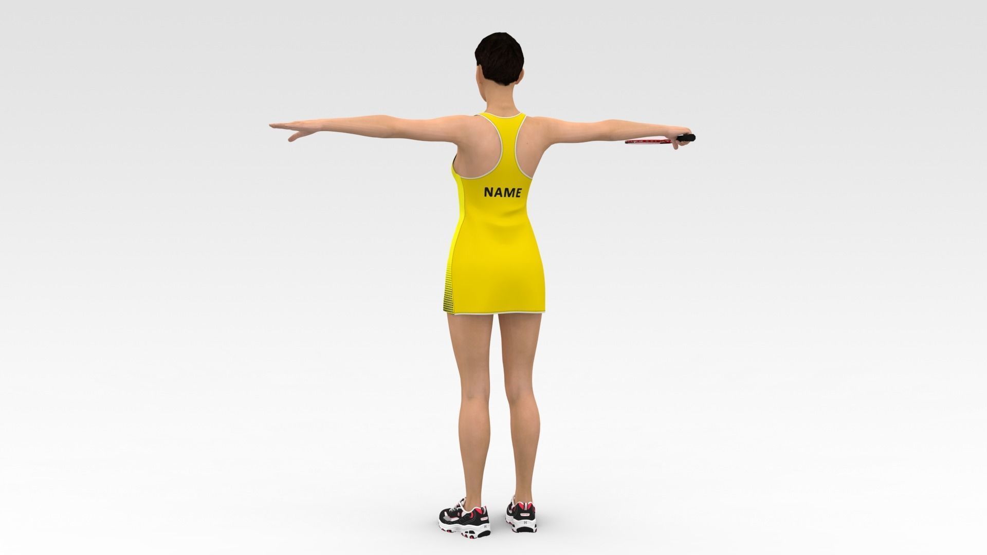 Badminton Player  3D model_4