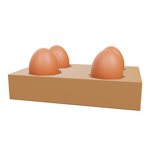 Eggs in a Crate Low-poly 3D model
