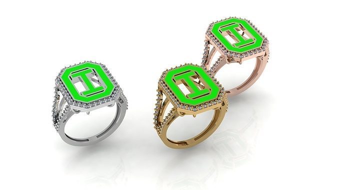Alphabet Letters Ring I 3D print model