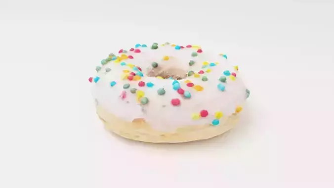 Doughnut glazed with colorful balls or bubbles model