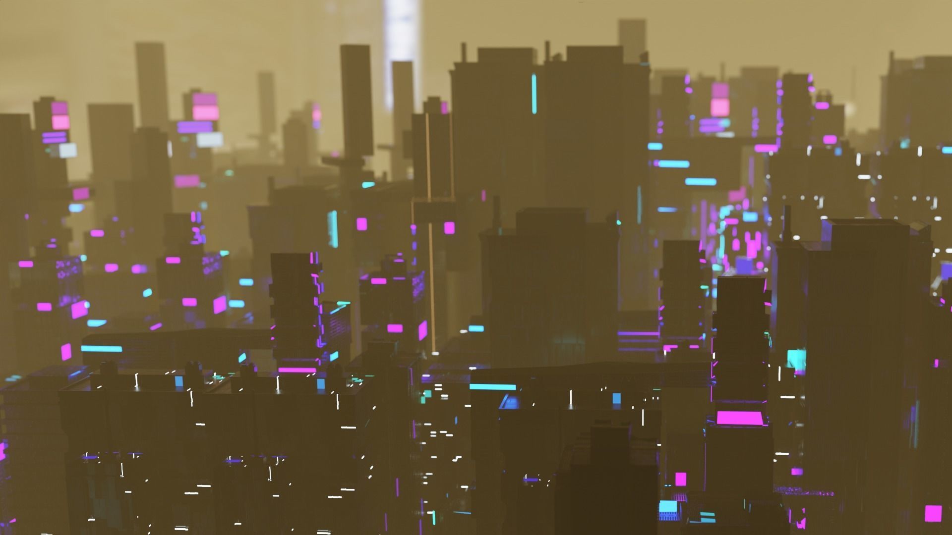 Cyberpunk city enviroment base 3D model_1