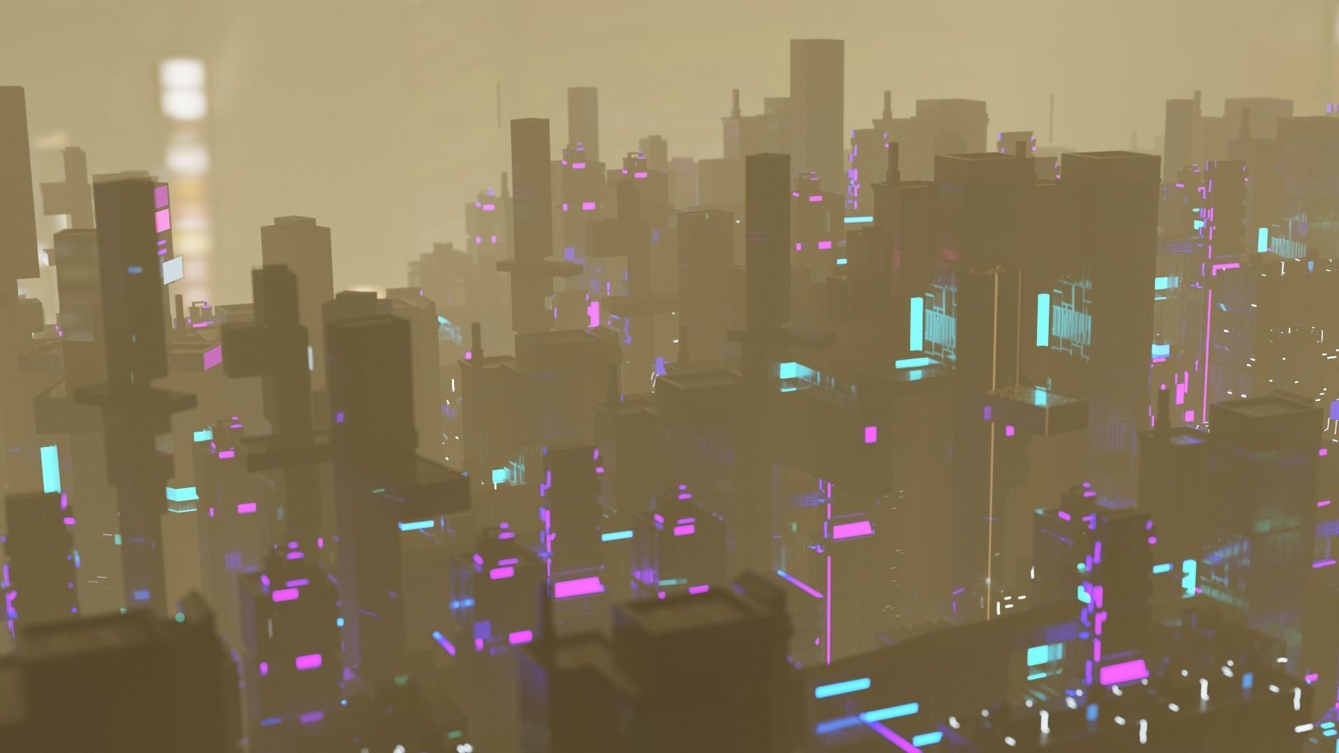 Cyberpunk city enviroment base 3D model_2