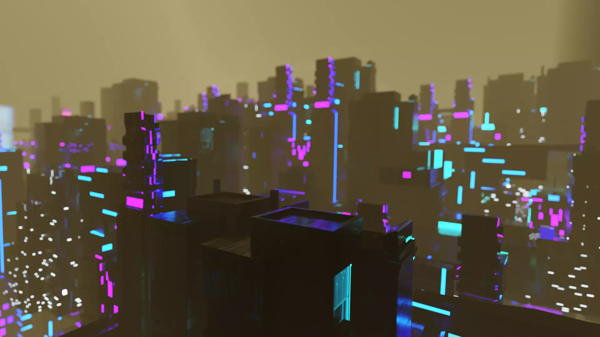 Cyberpunk city enviroment base 3D model_0