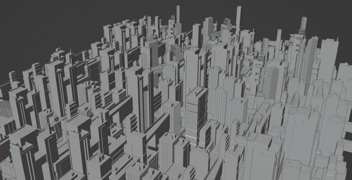 Cyberpunk city enviroment base 3D model_5