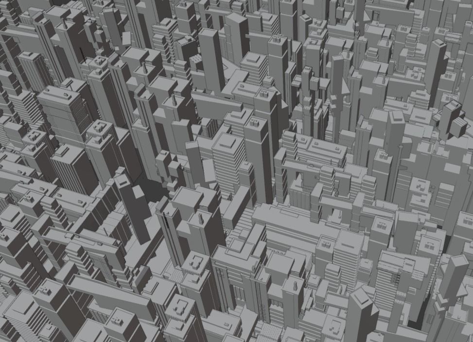 Cyberpunk city enviroment base 3D model_10