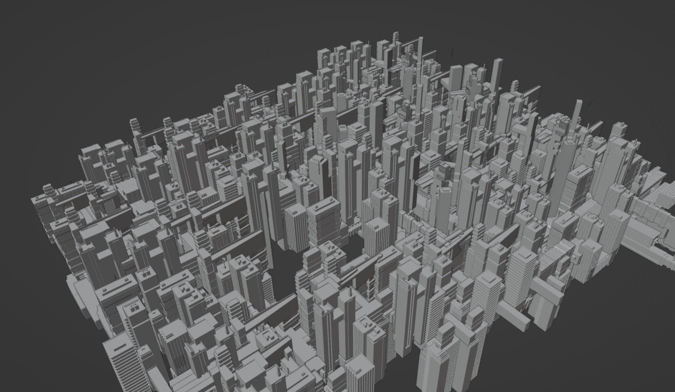 Cyberpunk city enviroment base 3D model_11