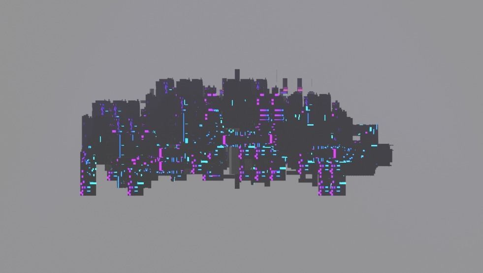 Cyberpunk city enviroment base 3D model_8