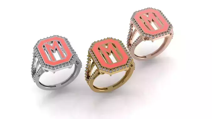 Alphabet Letters Ring M