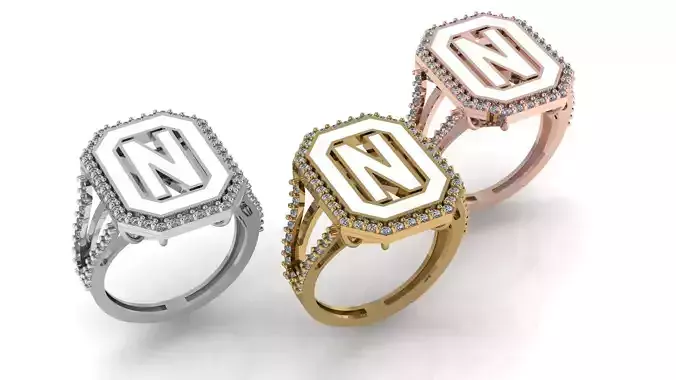 Alphabet Letters Ring N