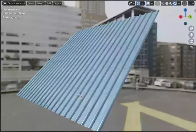 Roof 3d model sheet of corrugated metal