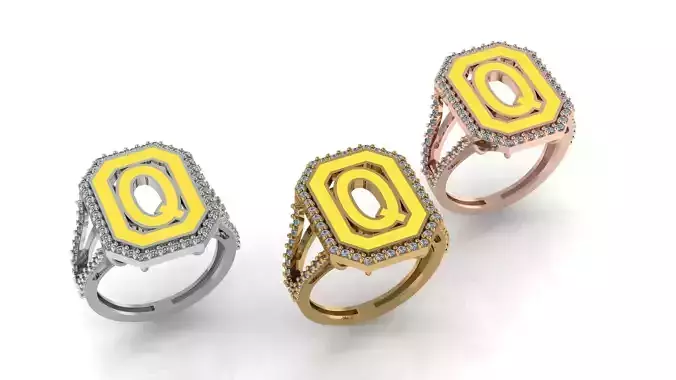 Alphabet Letters Ring Q