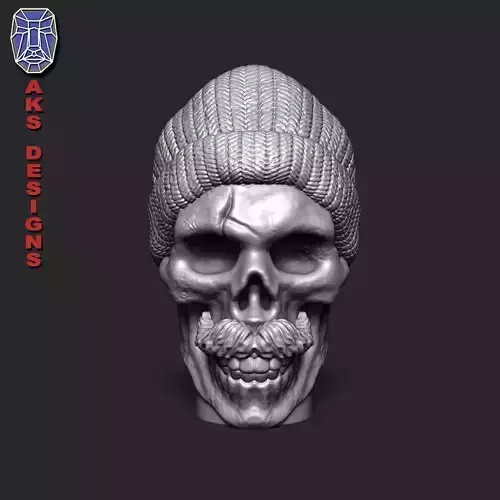 Skull with cap version 2 Penholder cum flowerpot 3D print model