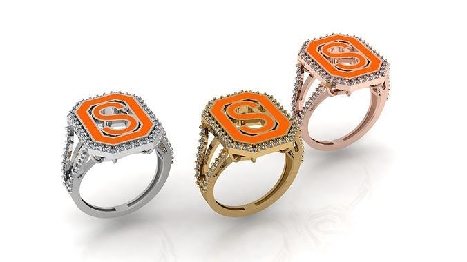 Alphabet Letters Ring S 3D print model