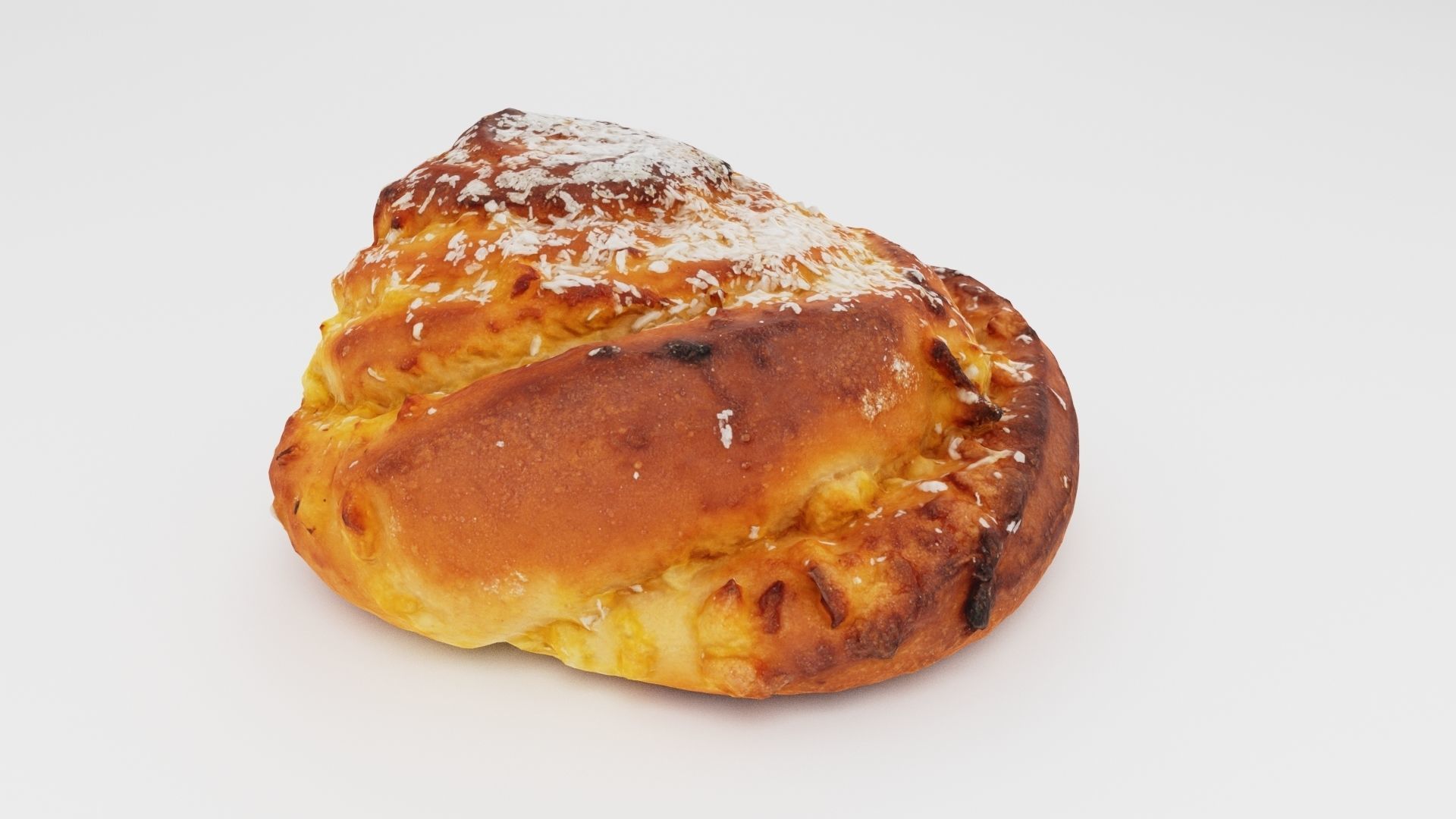 Roll or bun with coconut flakes 3D model_5