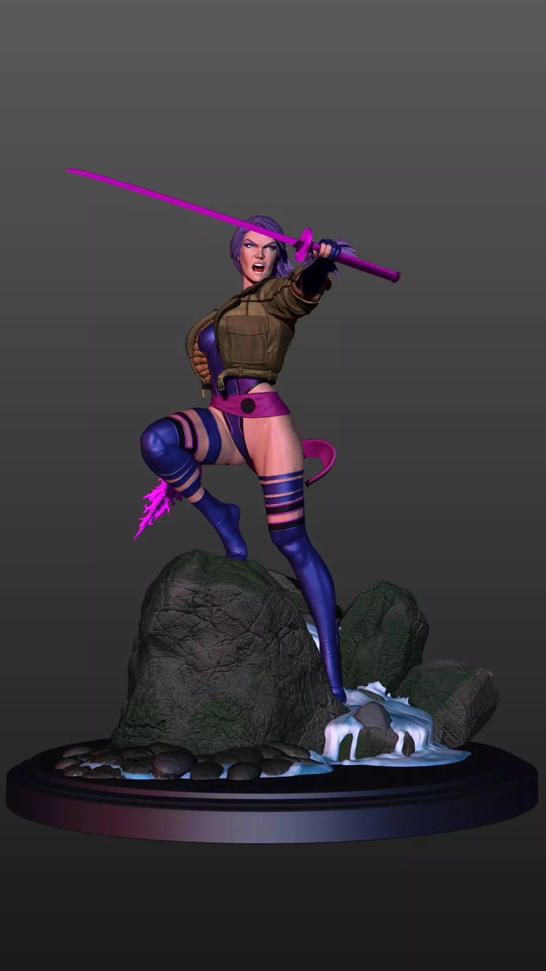 Psylocke jacket outfit 3D print model_0