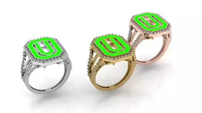 Alphabet Letters Ring U