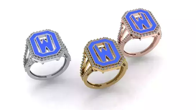 Alphabet Letters Ring W