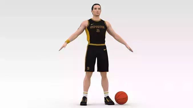 Basketball Player Black Player 01