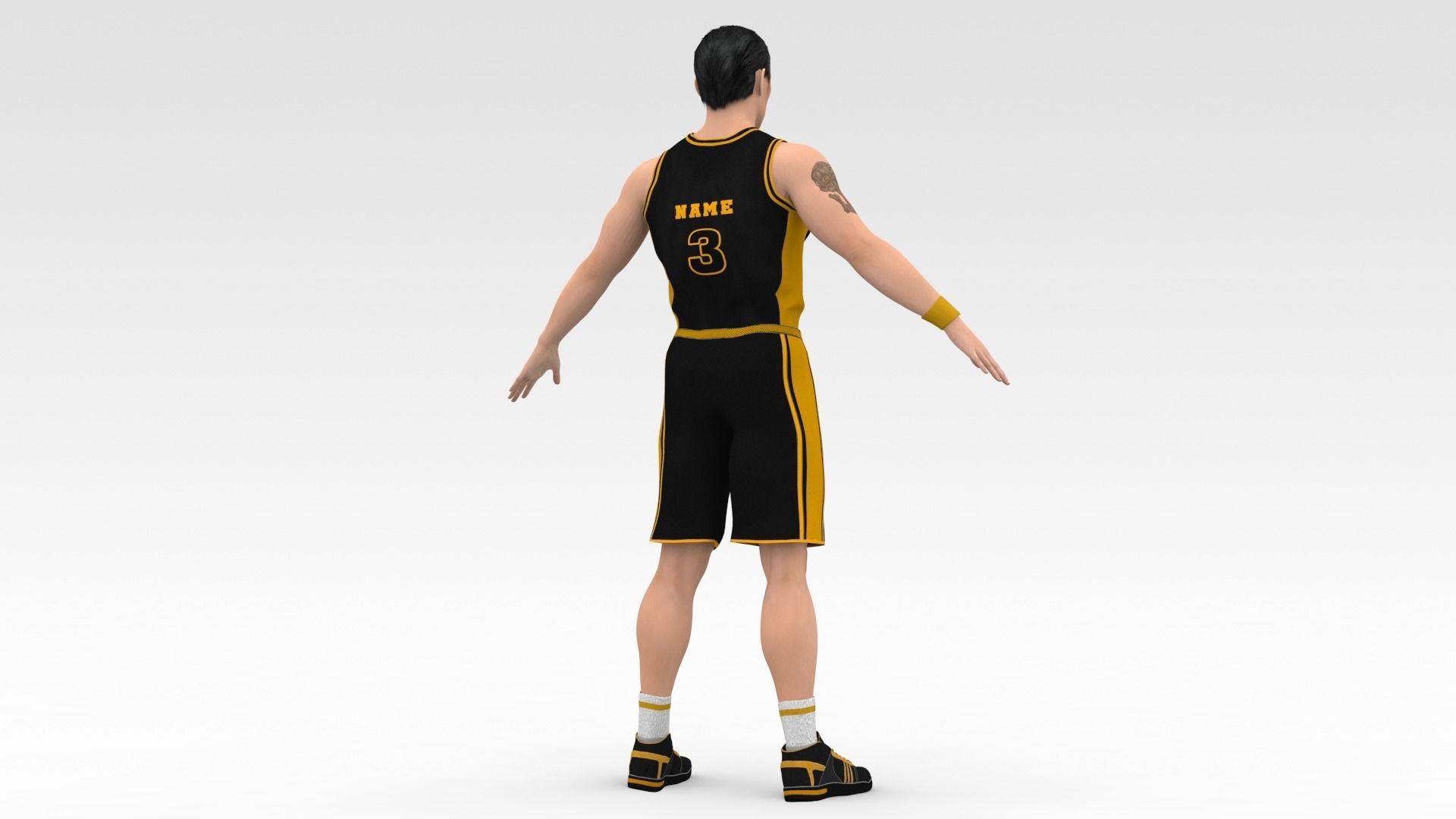 Basketball Player Black Player 01 3D model_4