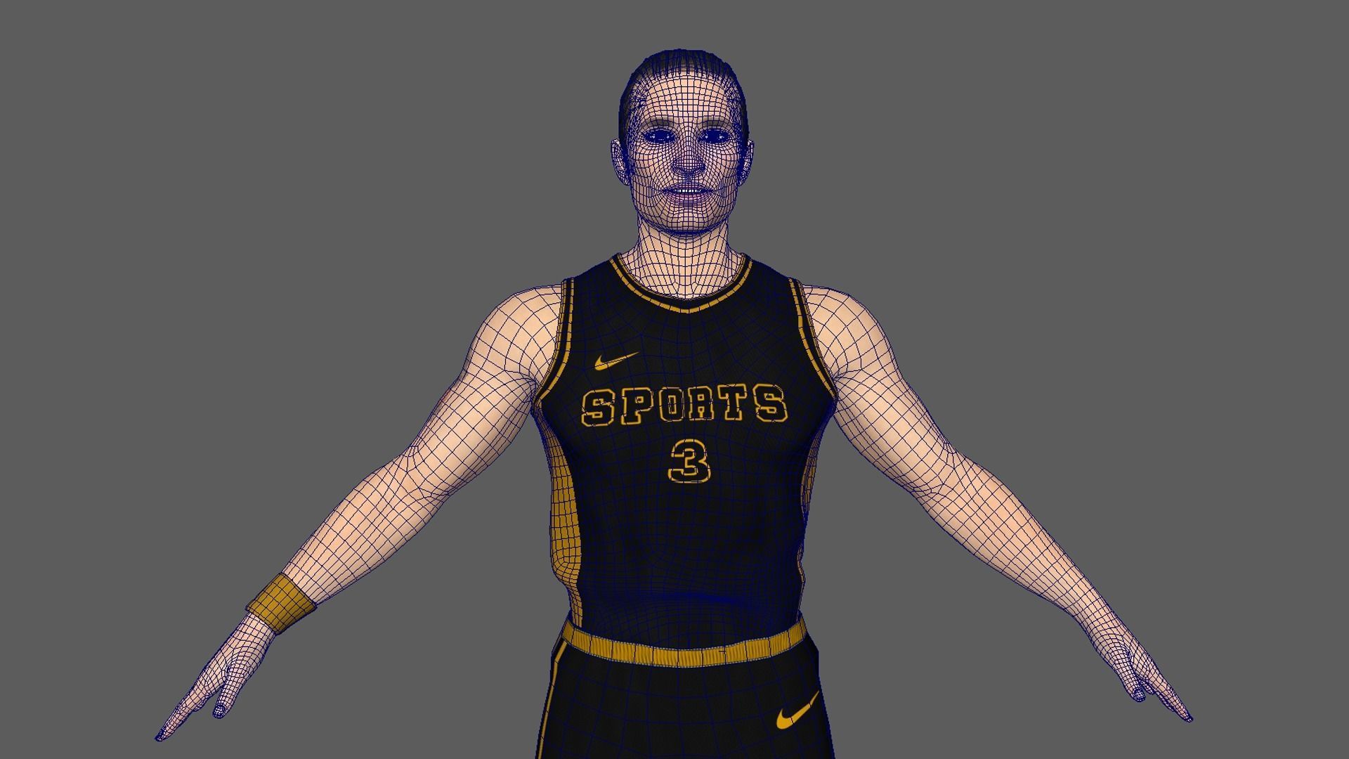 Basketball Player Black Player 01 3D model_8