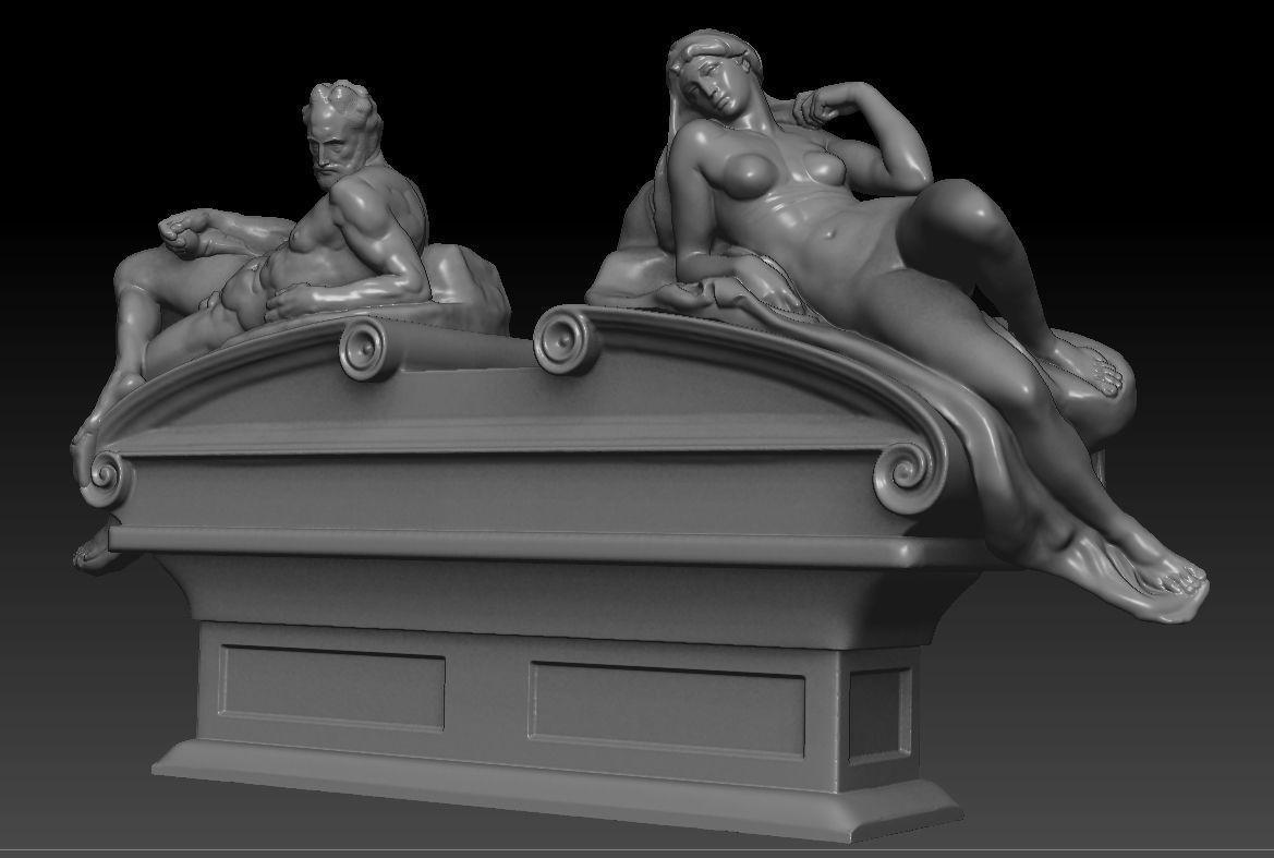 twilight and dawn by Michelangelo  3D print model_8