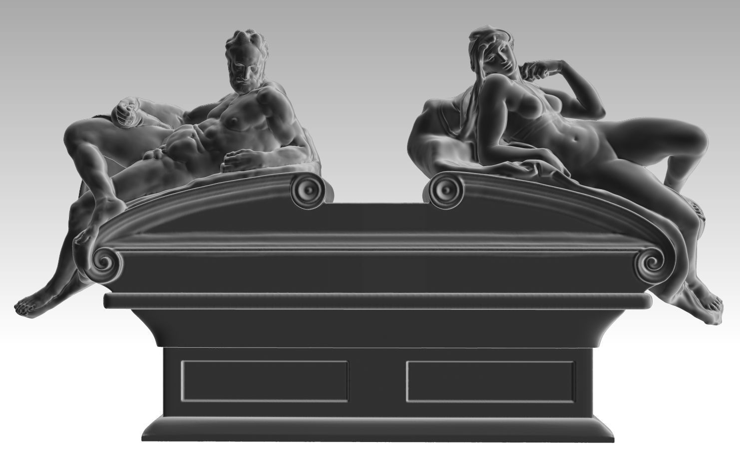 twilight and dawn by Michelangelo  3D print model_10