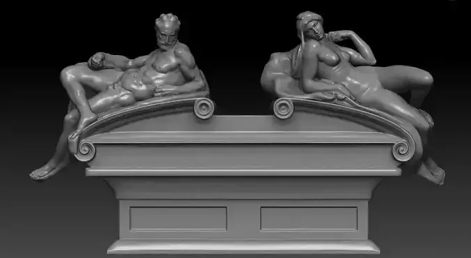 twilight and dawn by Michelangelo  3D print model
