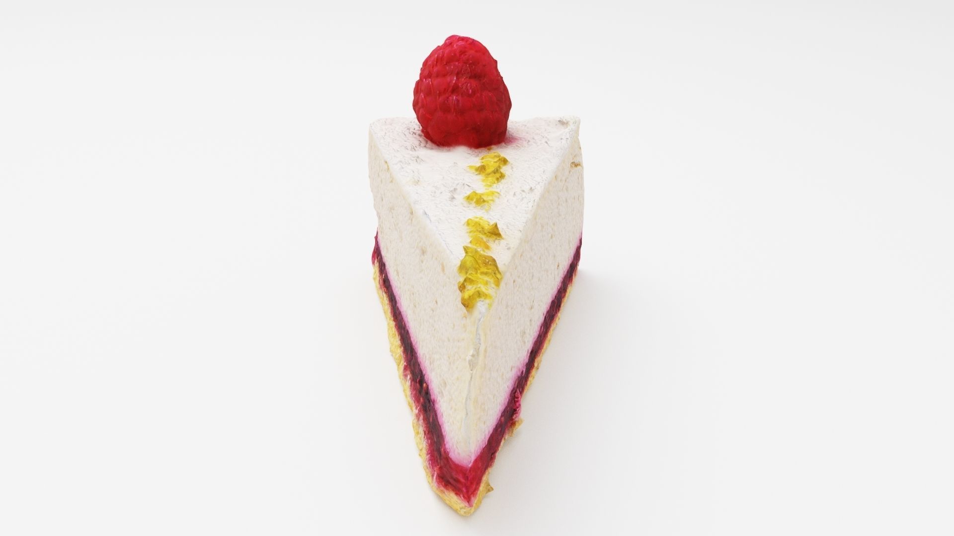 Cheesecake with raspberries sweet food snack lunch 3D model_5