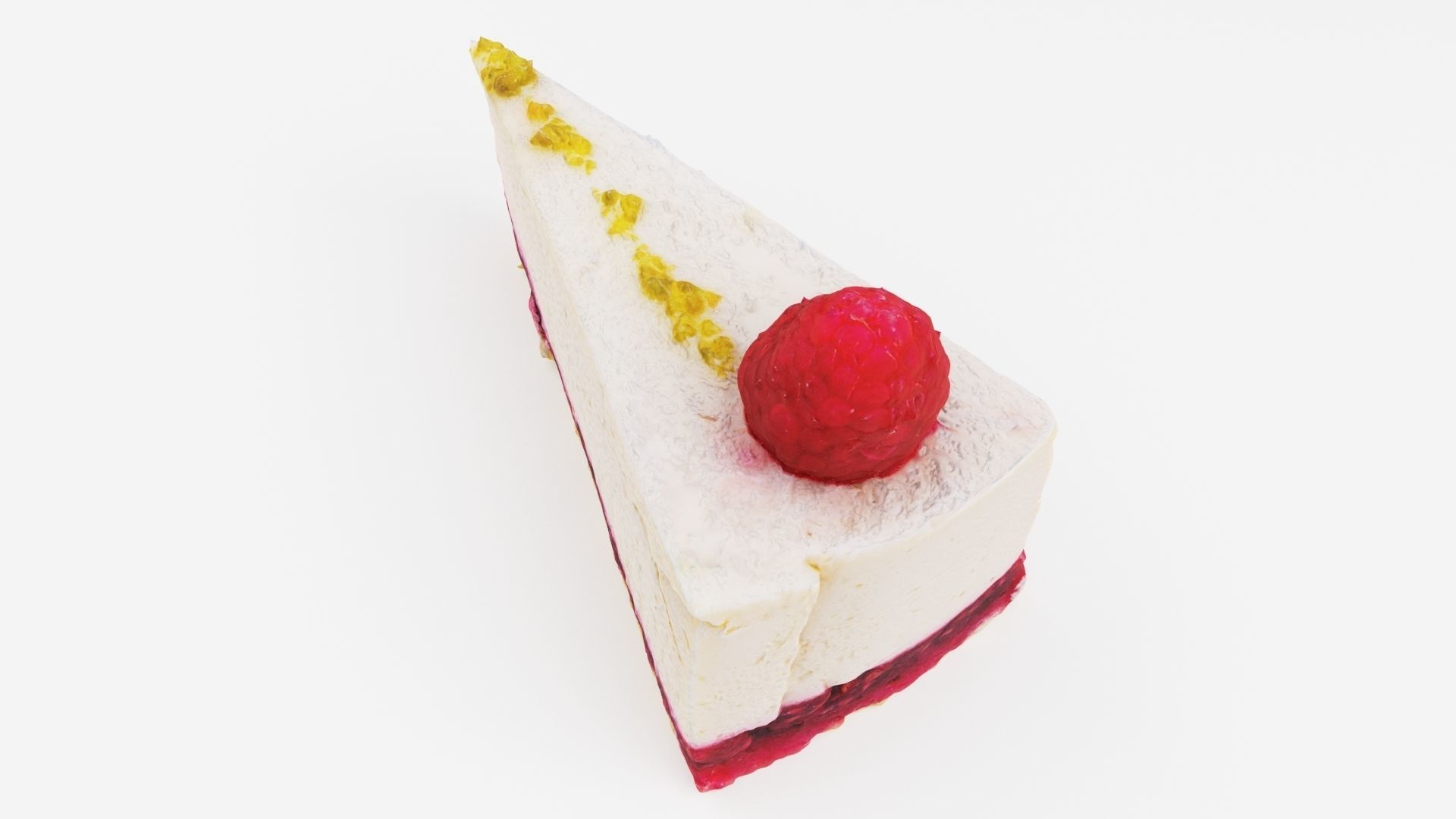 Cheesecake with raspberries sweet food snack lunch 3D model_1