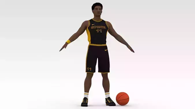 Basketball Player Black Player 02