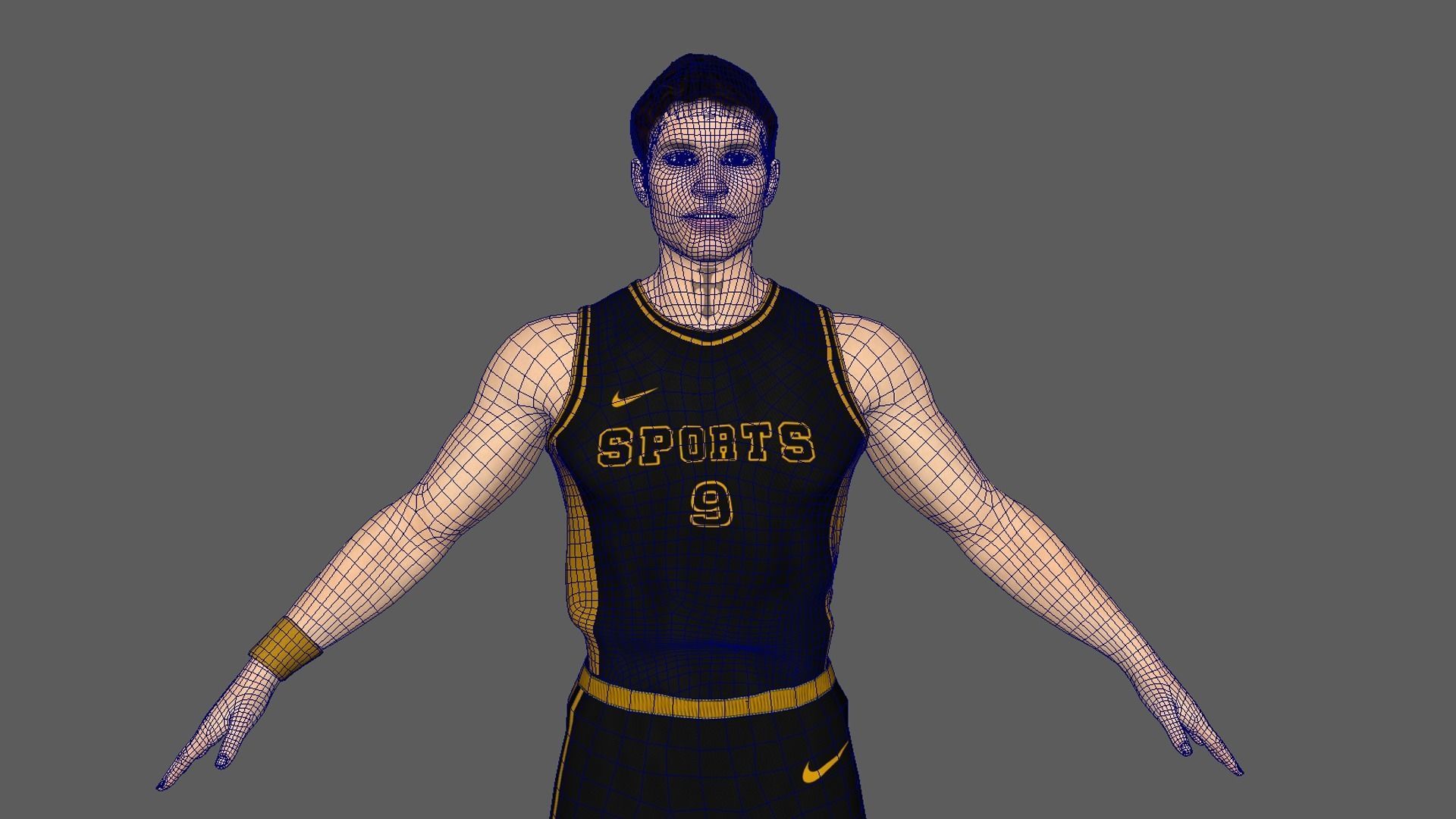 Basketball Player Black Player 03 3D model_8