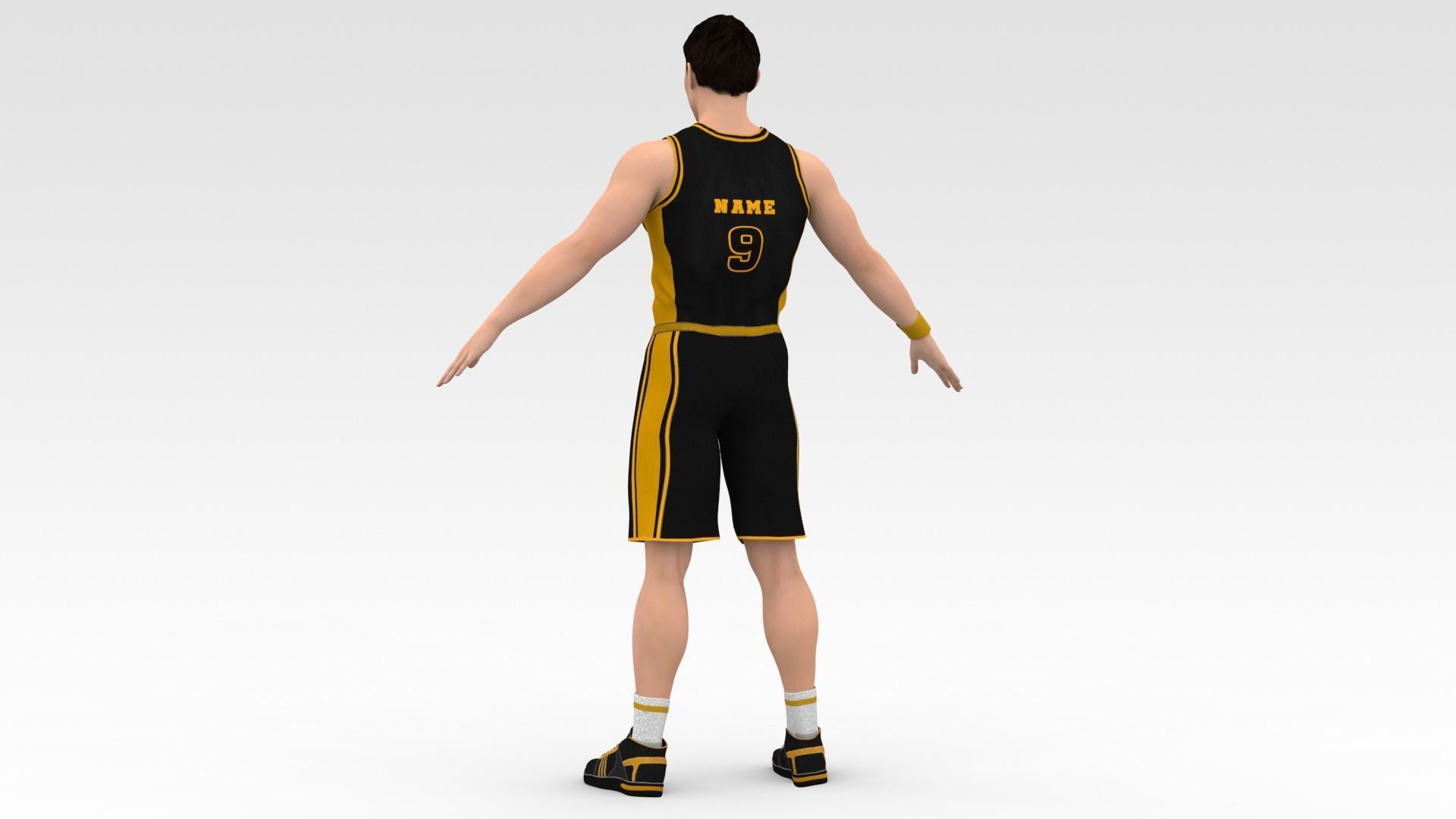 Basketball Player Black Player 03 3D model_3