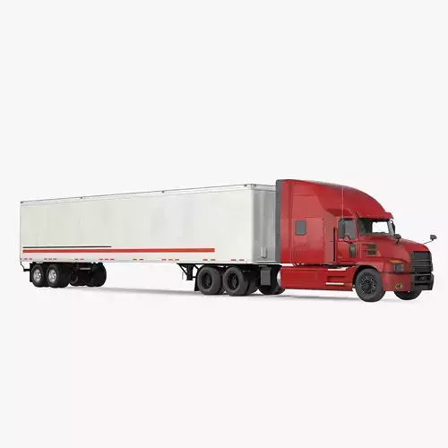 Semi Truck with Trailer Generic 3D model