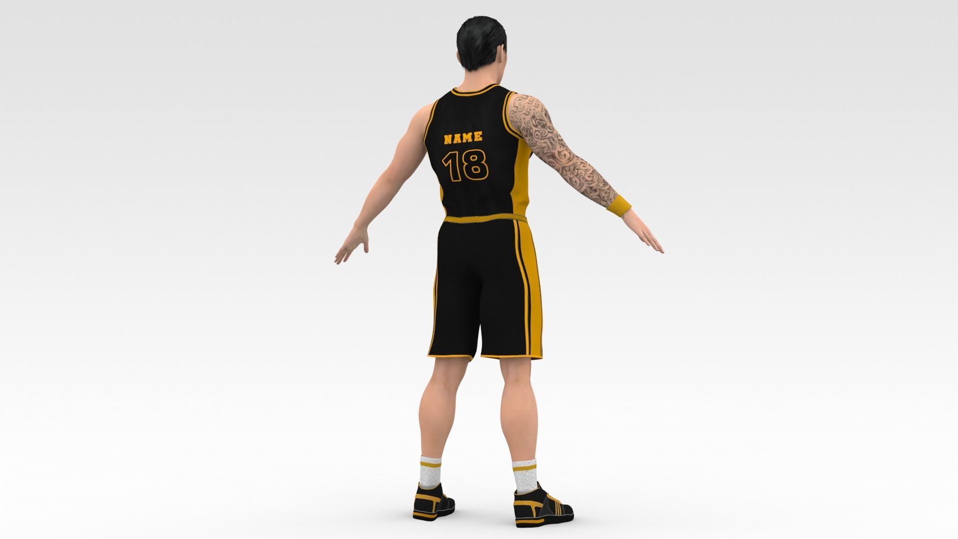 Basketball Player Black Player 04 3D model_4