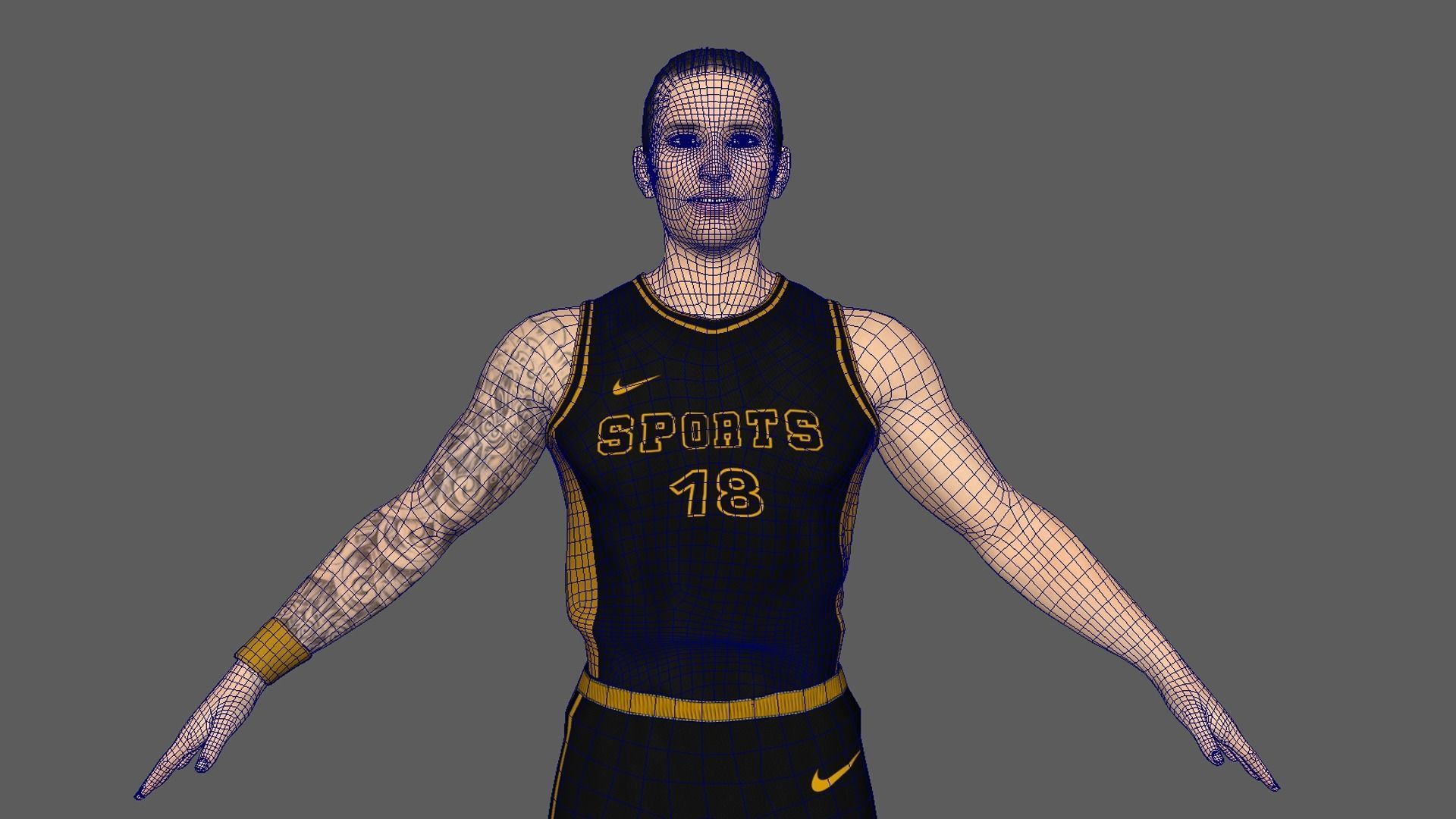 Basketball Player Black Player 04 3D model_8
