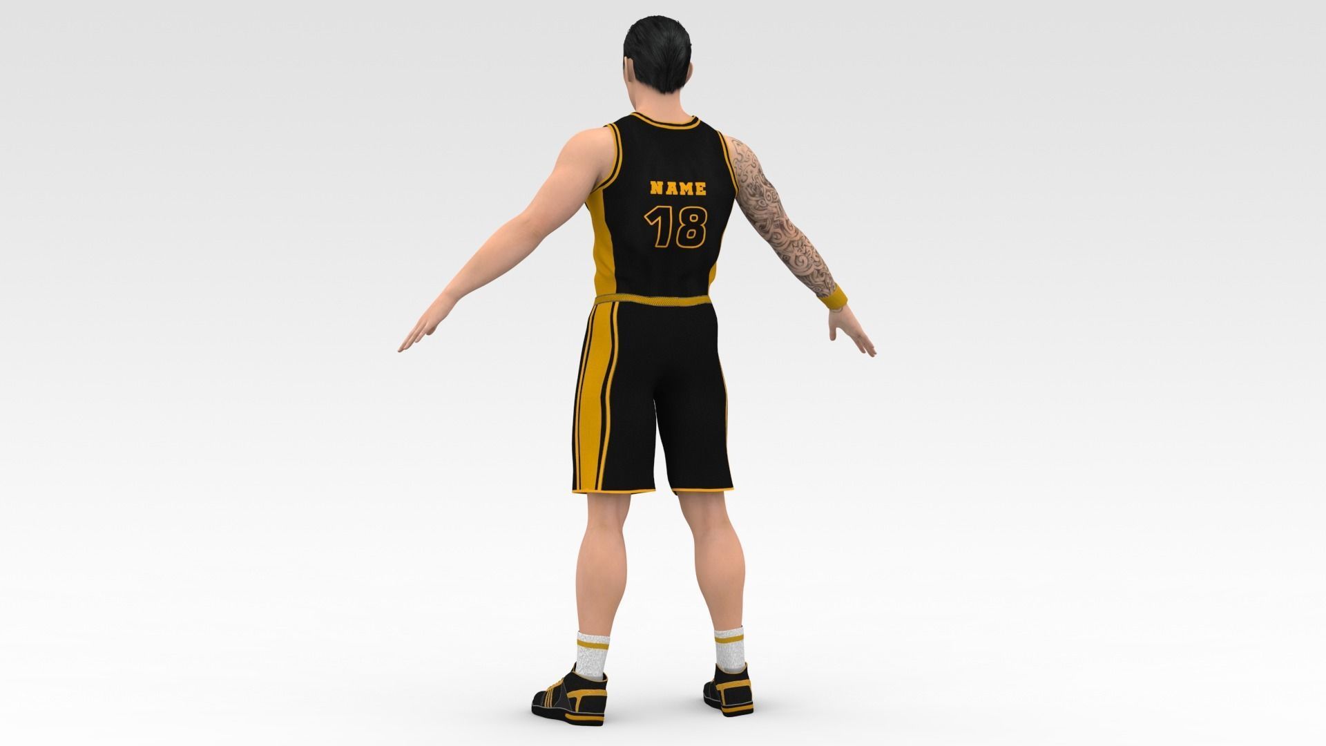 Basketball Player Black Player 04 3D model_3