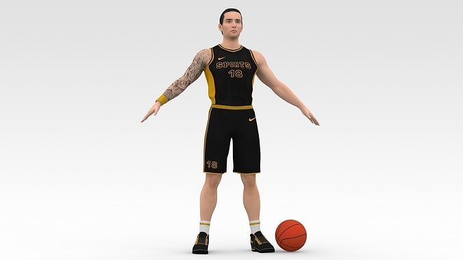Basketball Player Black Player 04 3D model
