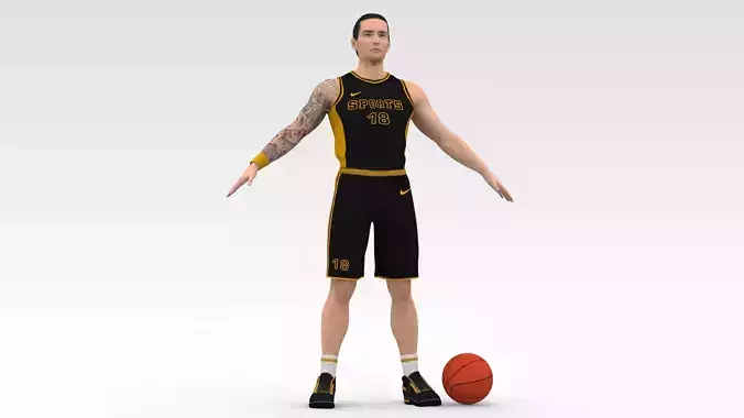 Basketball Player Black Player 04