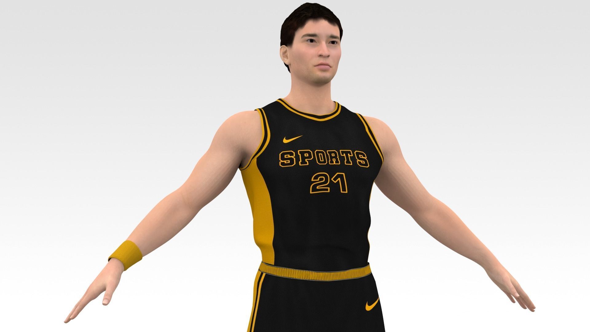 Basketball Player Black Player 05 3D model_1