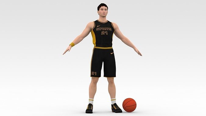 Basketball Player Black Player 05 3D model