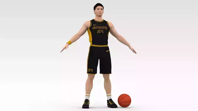 Basketball Player Black Player 05