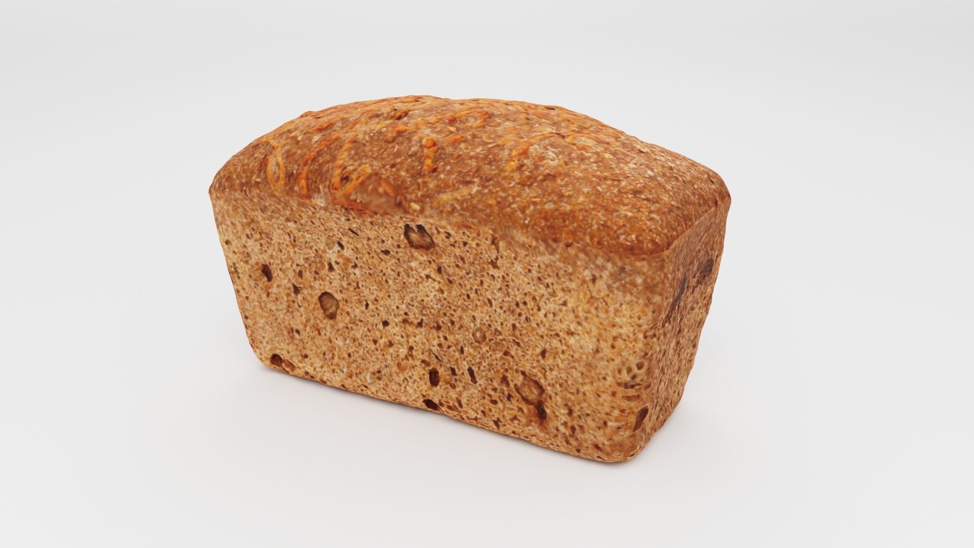 Dark baked bread 3D model_4