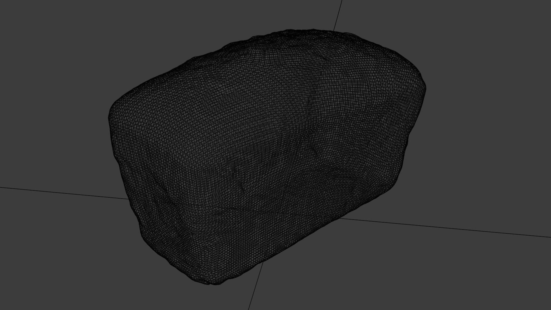 Dark baked bread 3D model_2